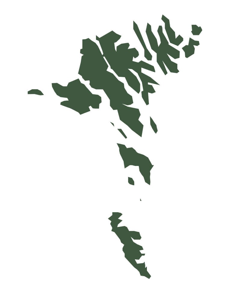 Zoomed map of the Faroe Islands.