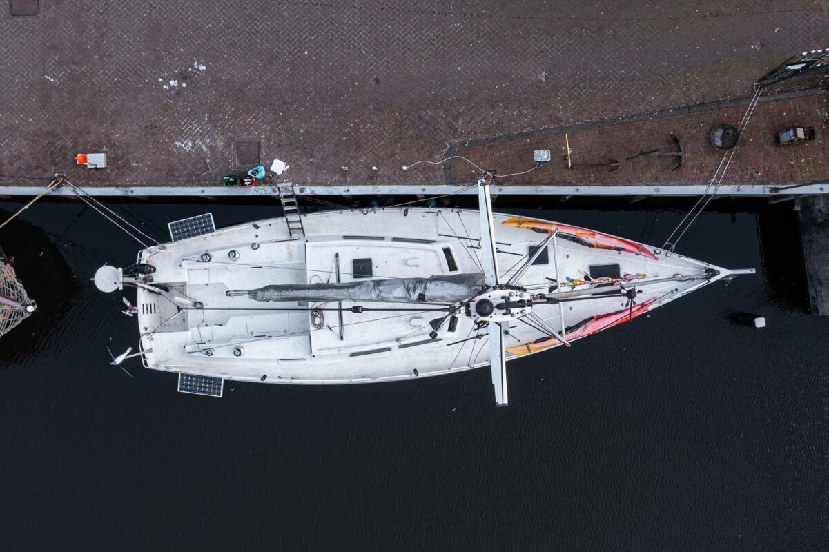 A sailing ship in a harbor, Norway