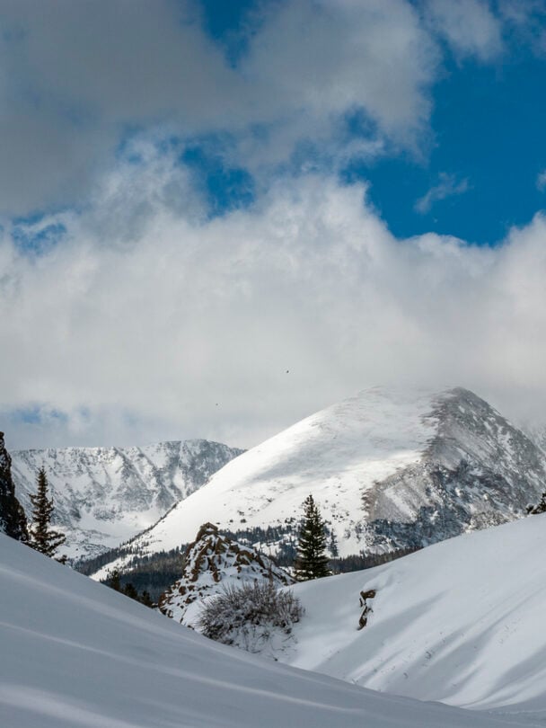Backcountry skiers in Summit County, Colorado