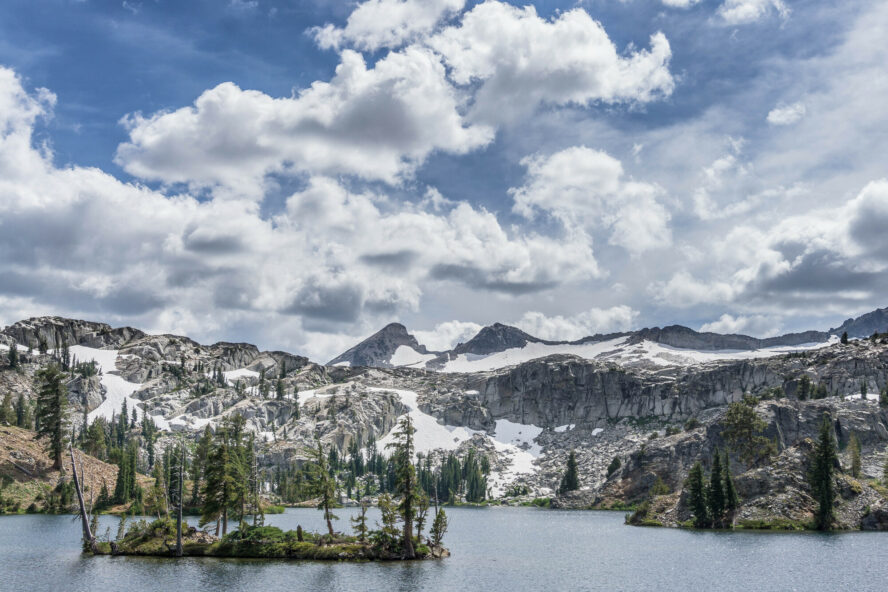 Just west of Lake Taho, Lake Aloha is part of the 63,960-acre federally protected wilderness area known as Desolation Wilderness.