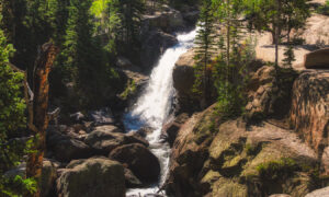 This spectacular waterfall is one of the park's more popular hiking destinations.