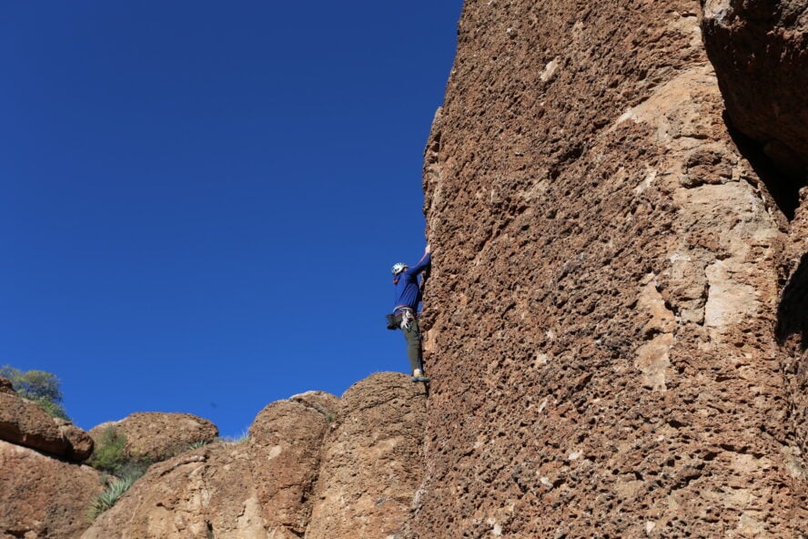 Climbing at Queen Creek Canyon, some of the best outdoor sport climbing near Phoenix and Scottsdale. 