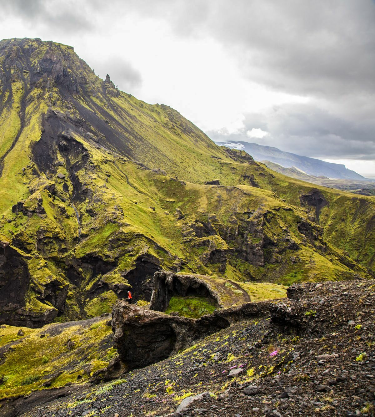 Thorsmork covered in green moss and vegetation