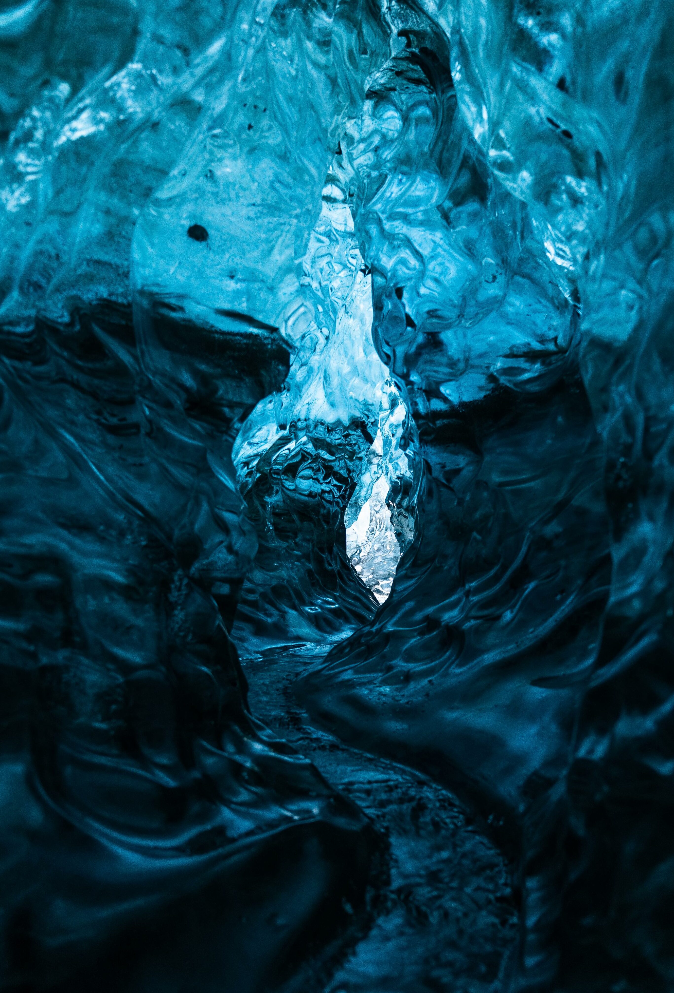 Ice caves on the Vatnajokull glacier