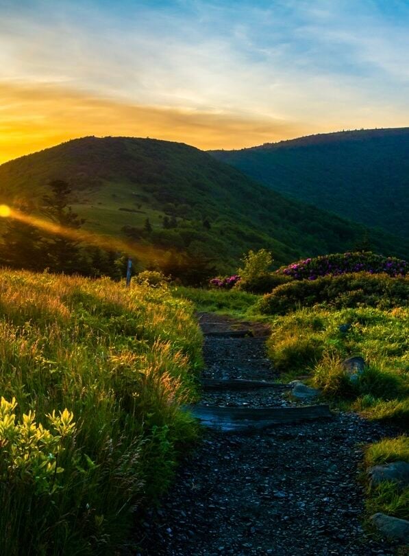 Hiker Appalachian Trail overlook
