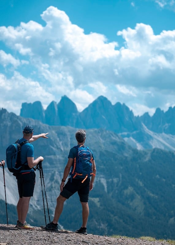 Scenic views Dolomites hikers