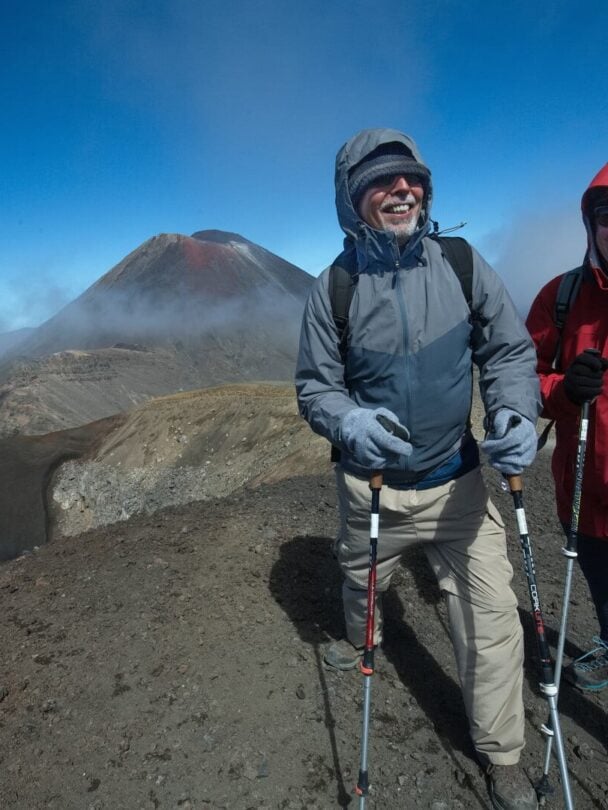 crossing tongariro hikers