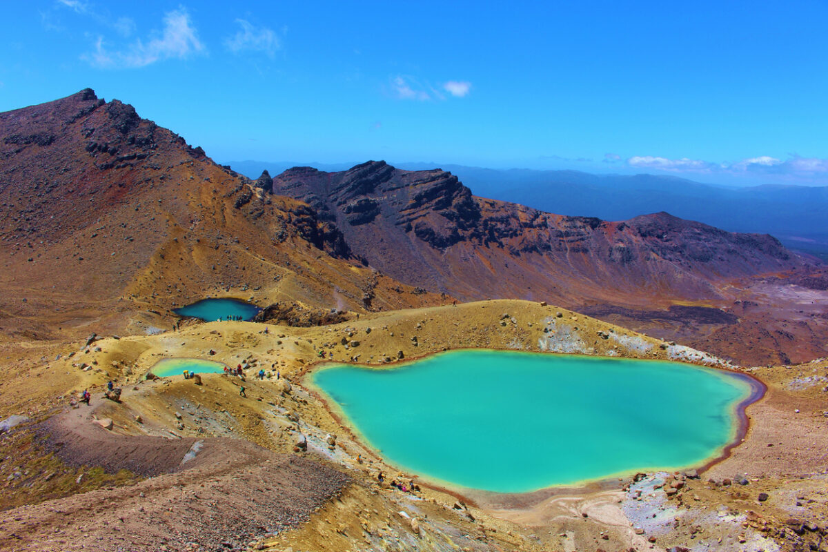 Emerald Lakes in Tongariro National Park.