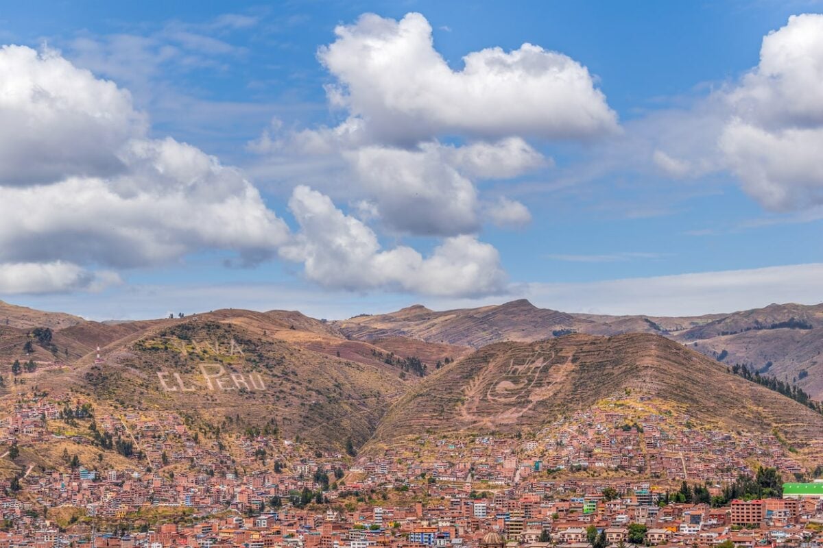 View of Cusco and surrounding mountains