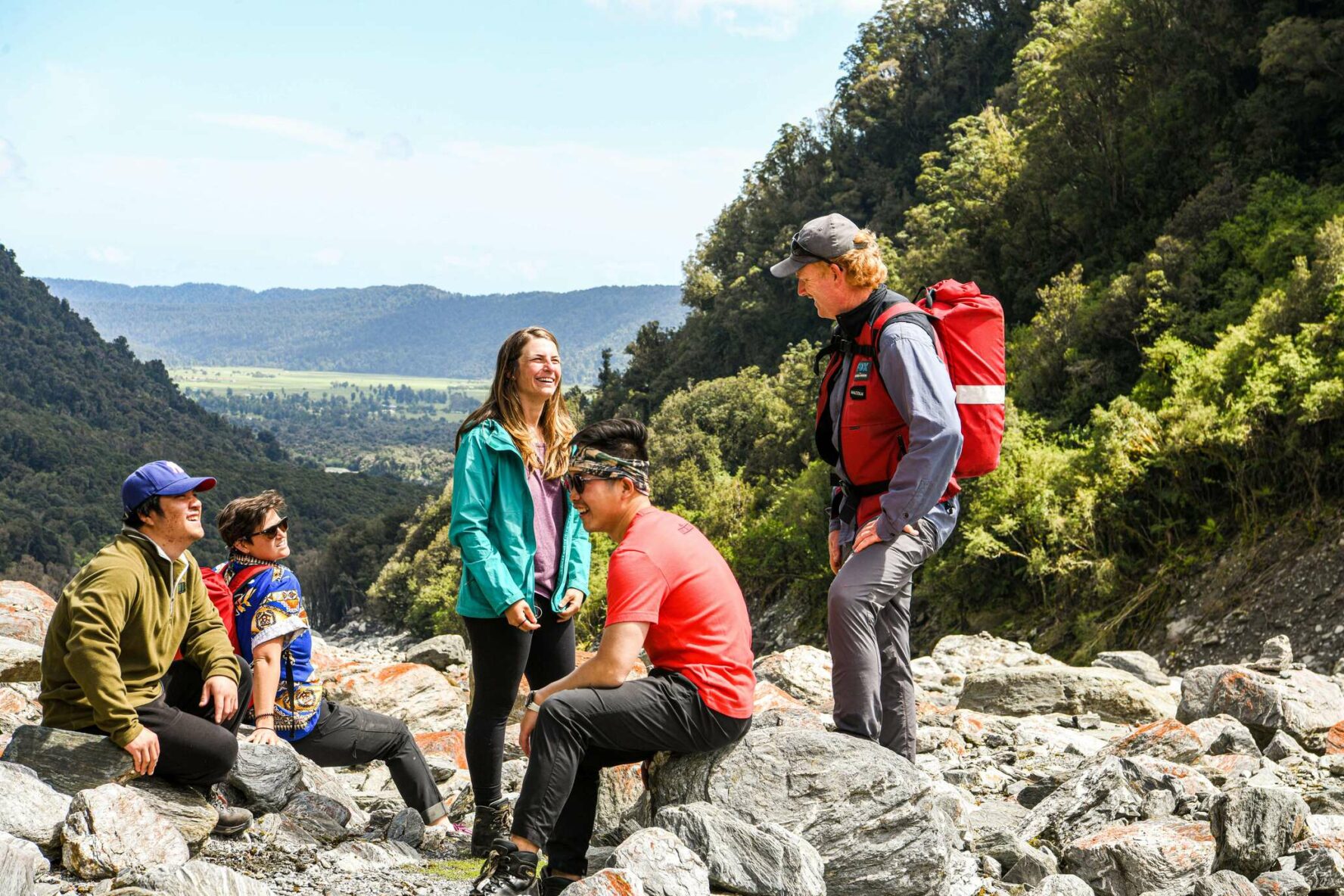 Hikers resting near Fox Glacier