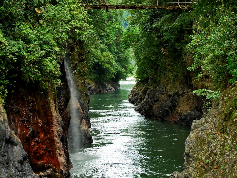 Beautiful landscape shot of the Pacuare River in Costa Rica.