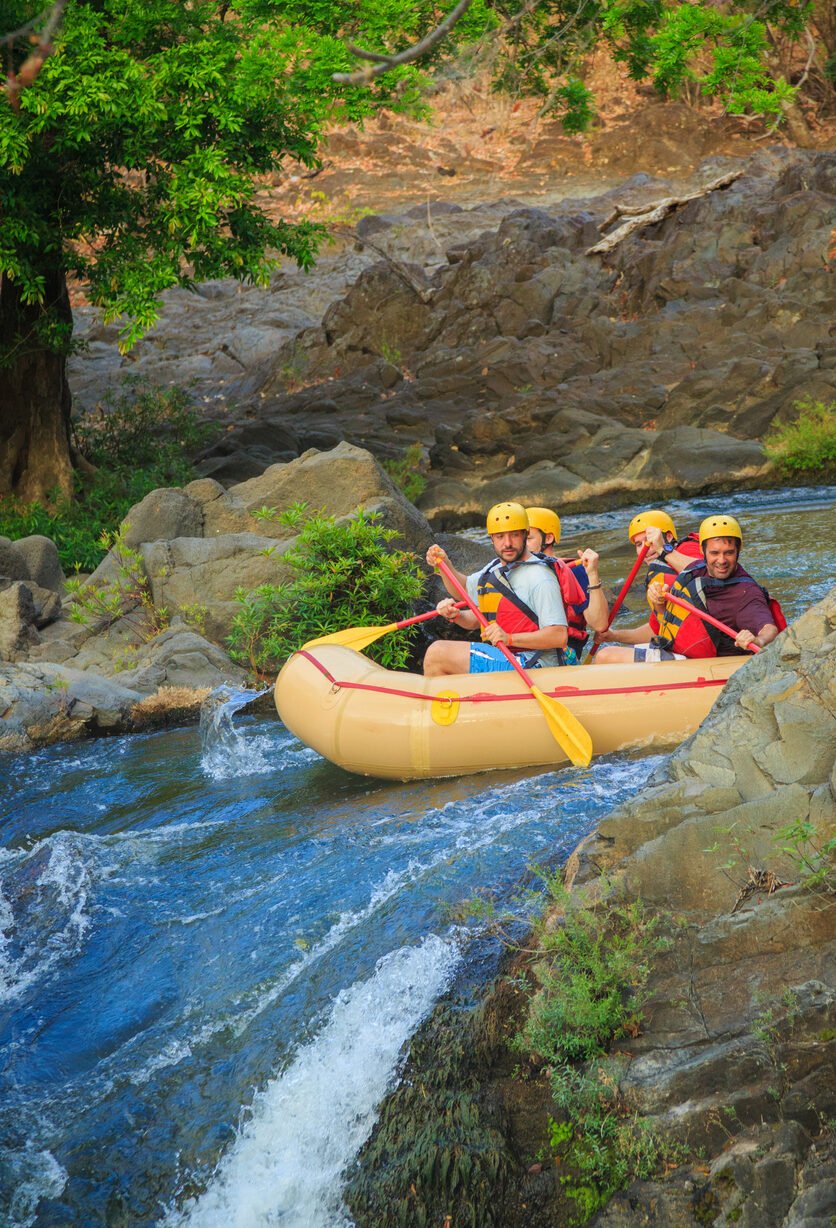 A group of tourists Rafting in Costa Rica