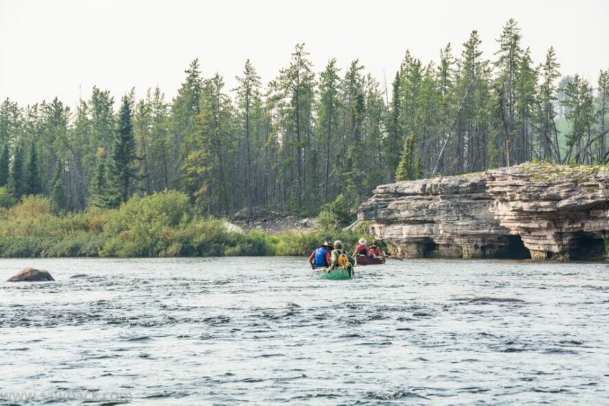  Canoers on the Hawkrock River in Canada