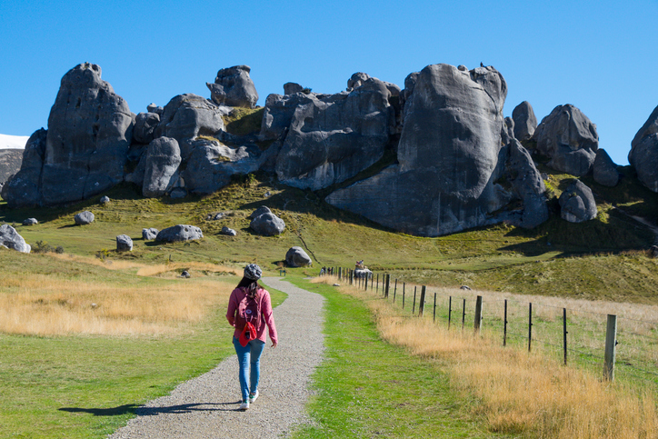 Castle Hill is located close to State Highway 73 between Darfield and Arthur's Pass. It is named for the imposing array of limestone boulders in the area.