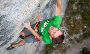 Jurica Levatić climbing Chuck Norris (8b+) at Pokojec, Croatia.