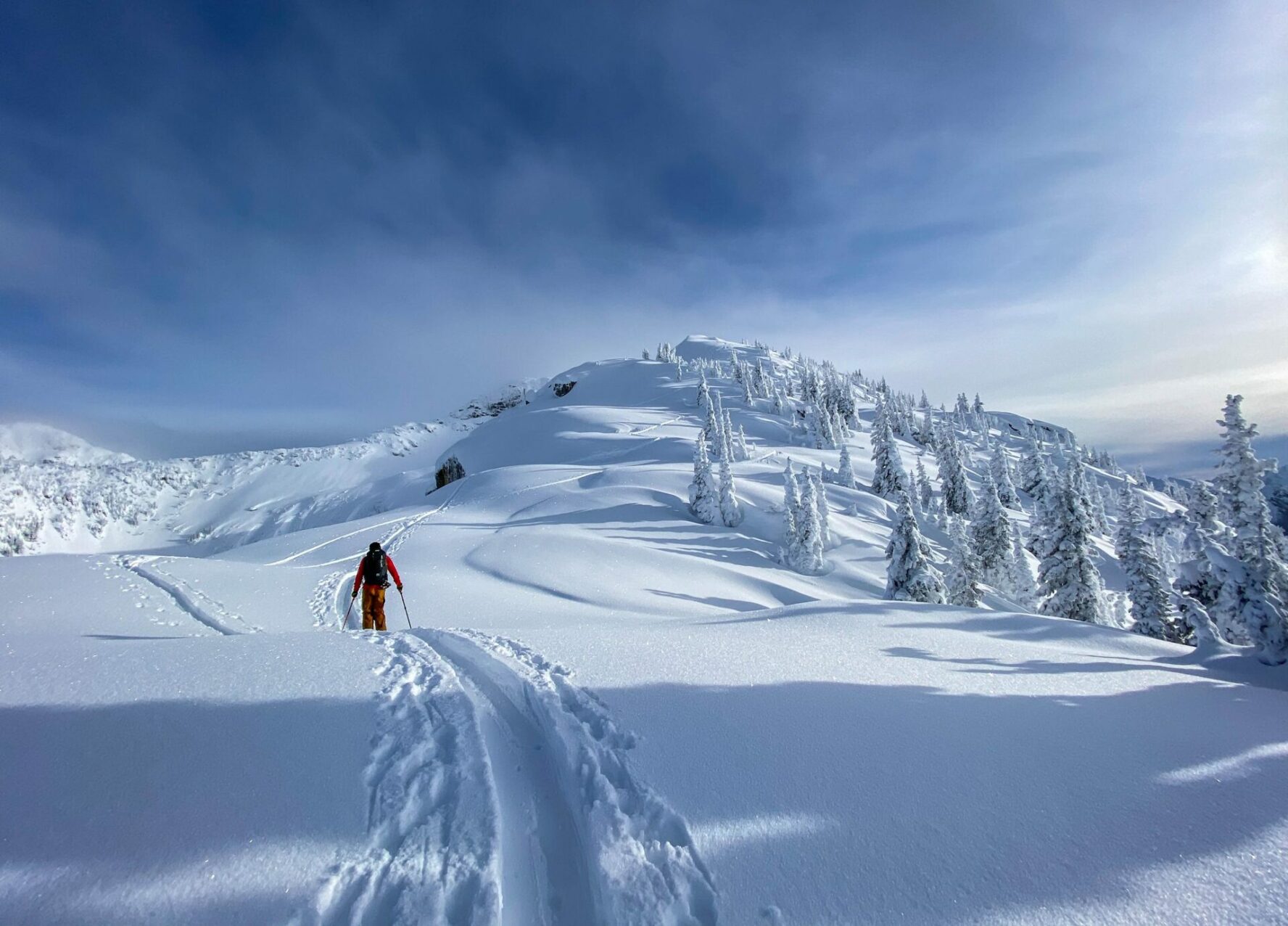 Backcountry skiing at the Carlyle Lodge.