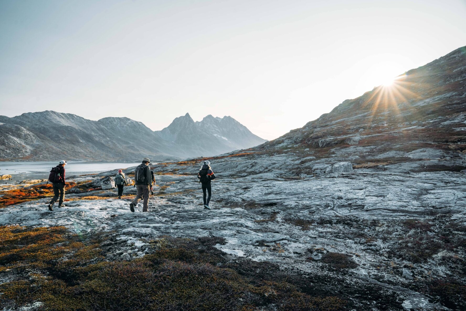 Group of hikers in Greenland