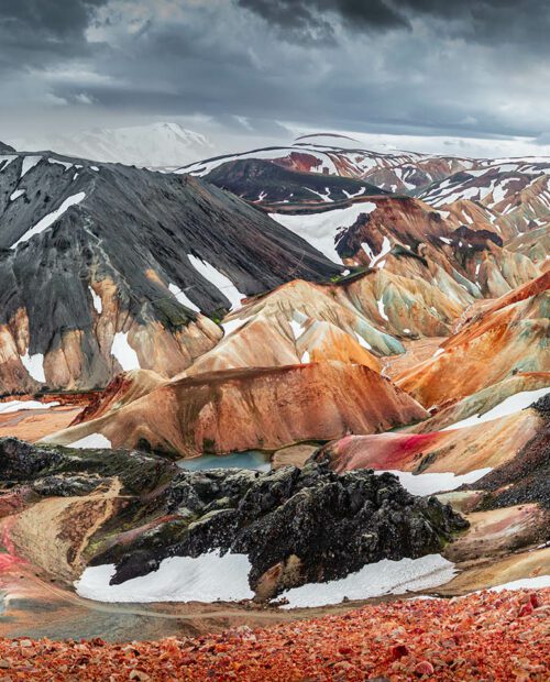 The colorful rhyolite mountains of Landmannalaugar.