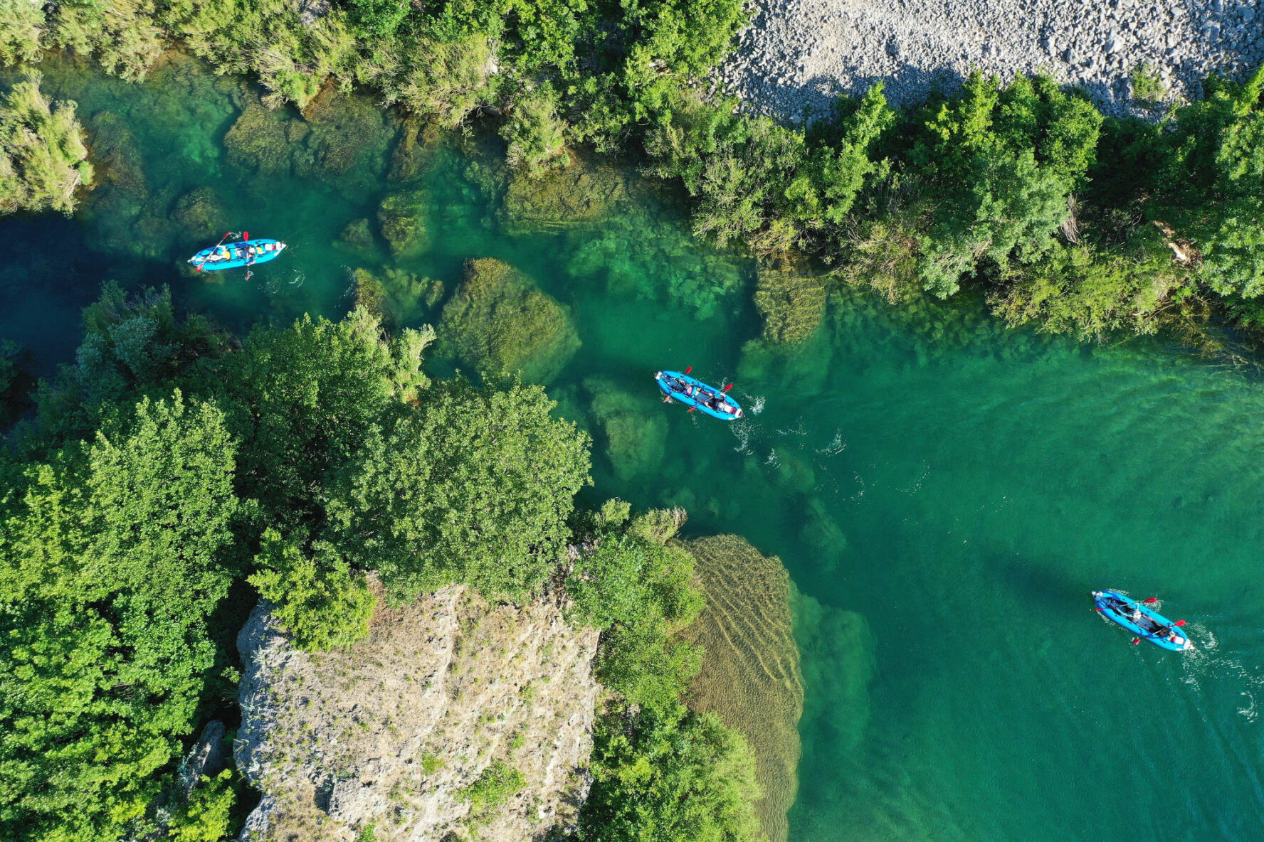 People kayaking on the river Zrmanja