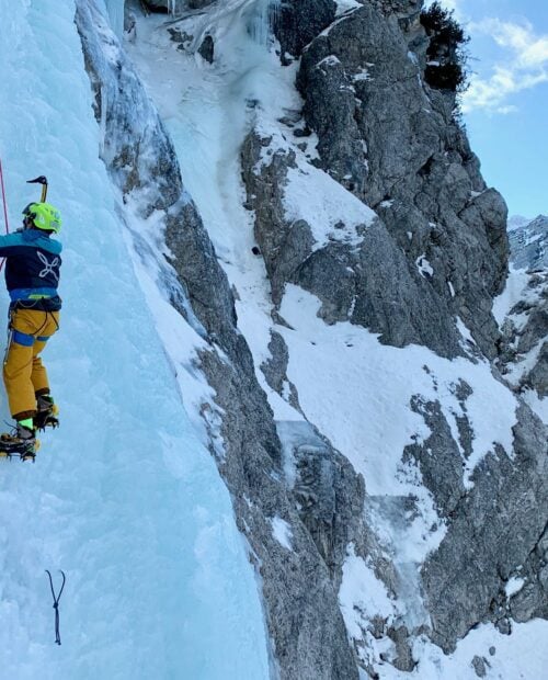 Advanced ice climbing in Kranjska Gora.