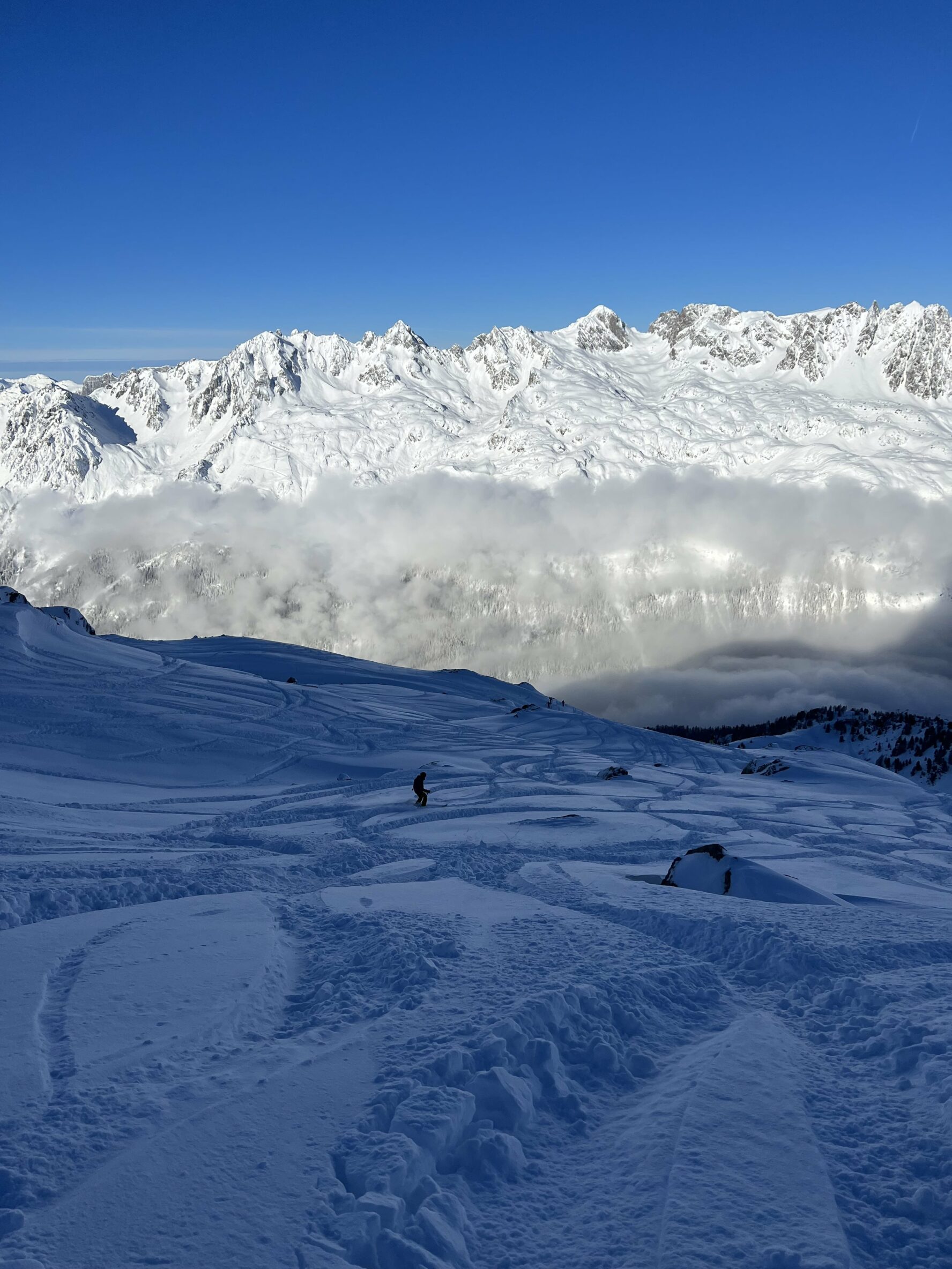Clouds and mountains seen from the top