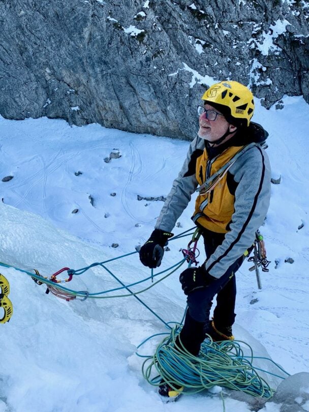 Advanced ice climbing in Kranjska Gora.