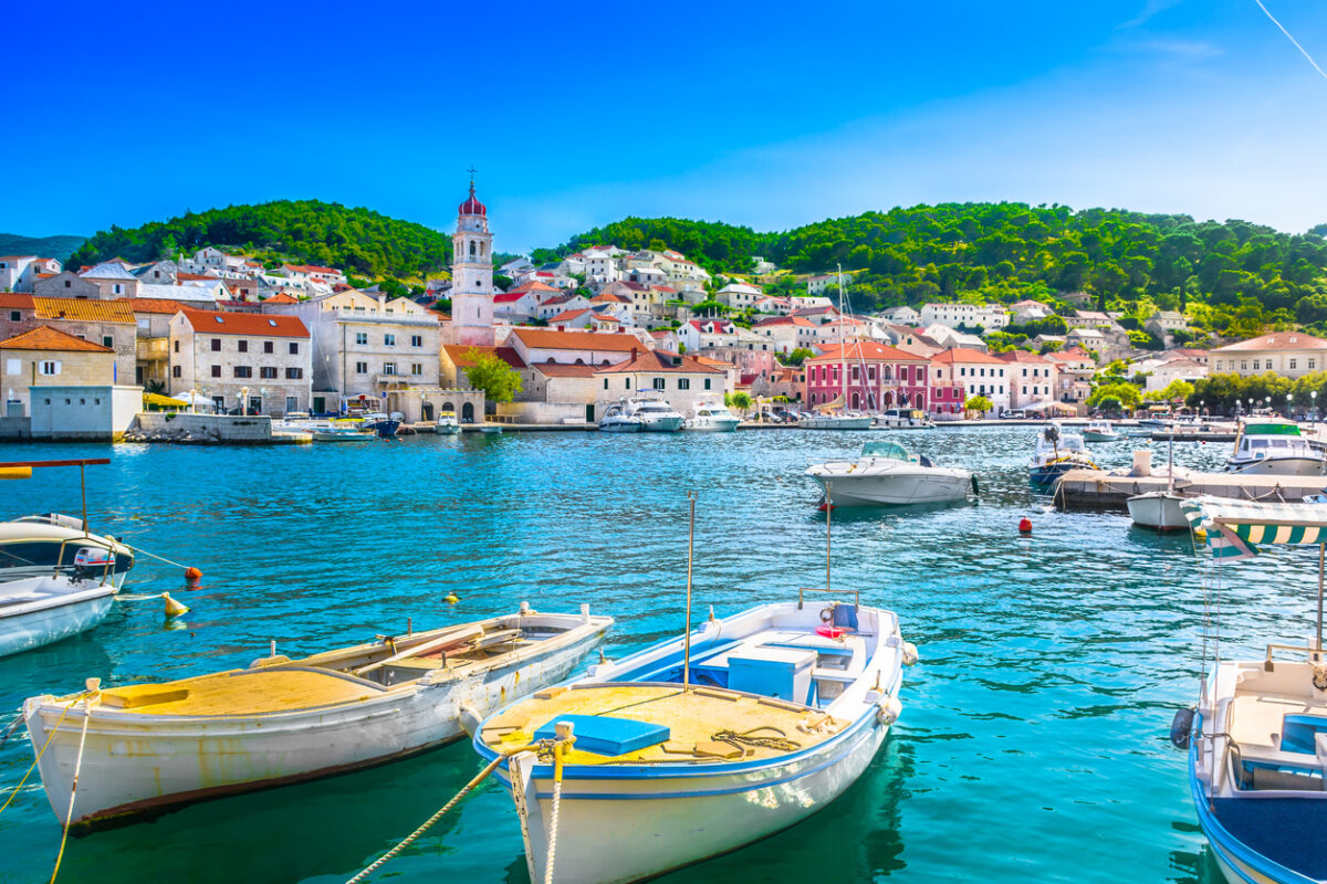 Seaside town on the island of Brač, Croatia