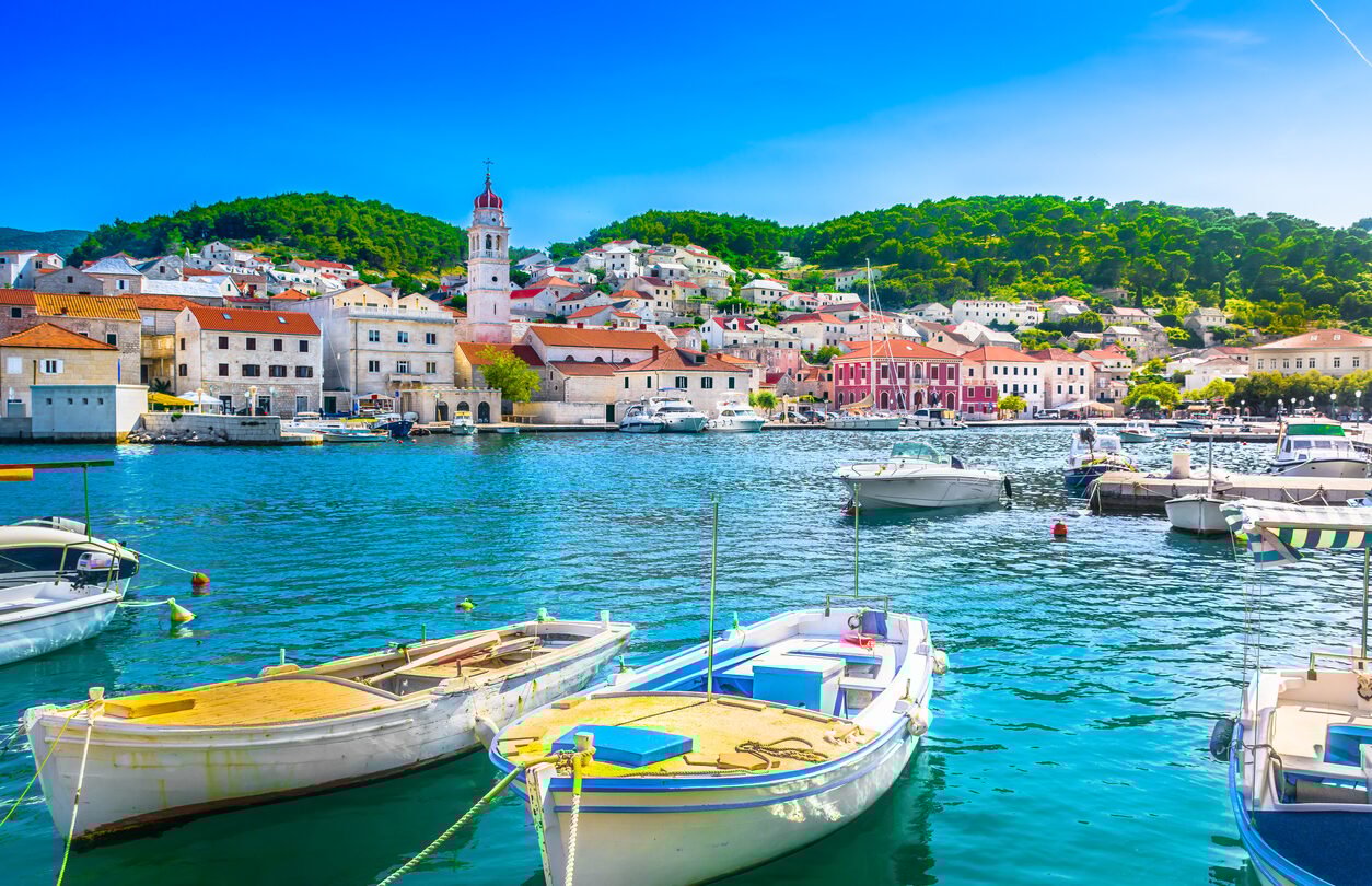 Seaside town on the island of Brač, Croatia