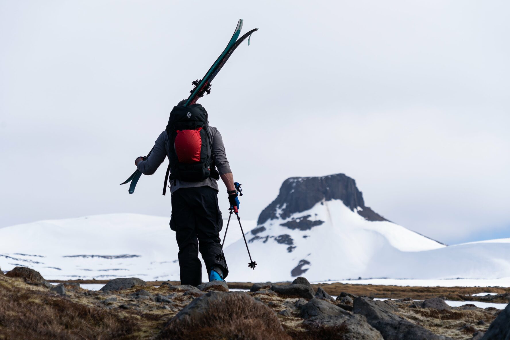 A skier looking at a stunning slope in front of them