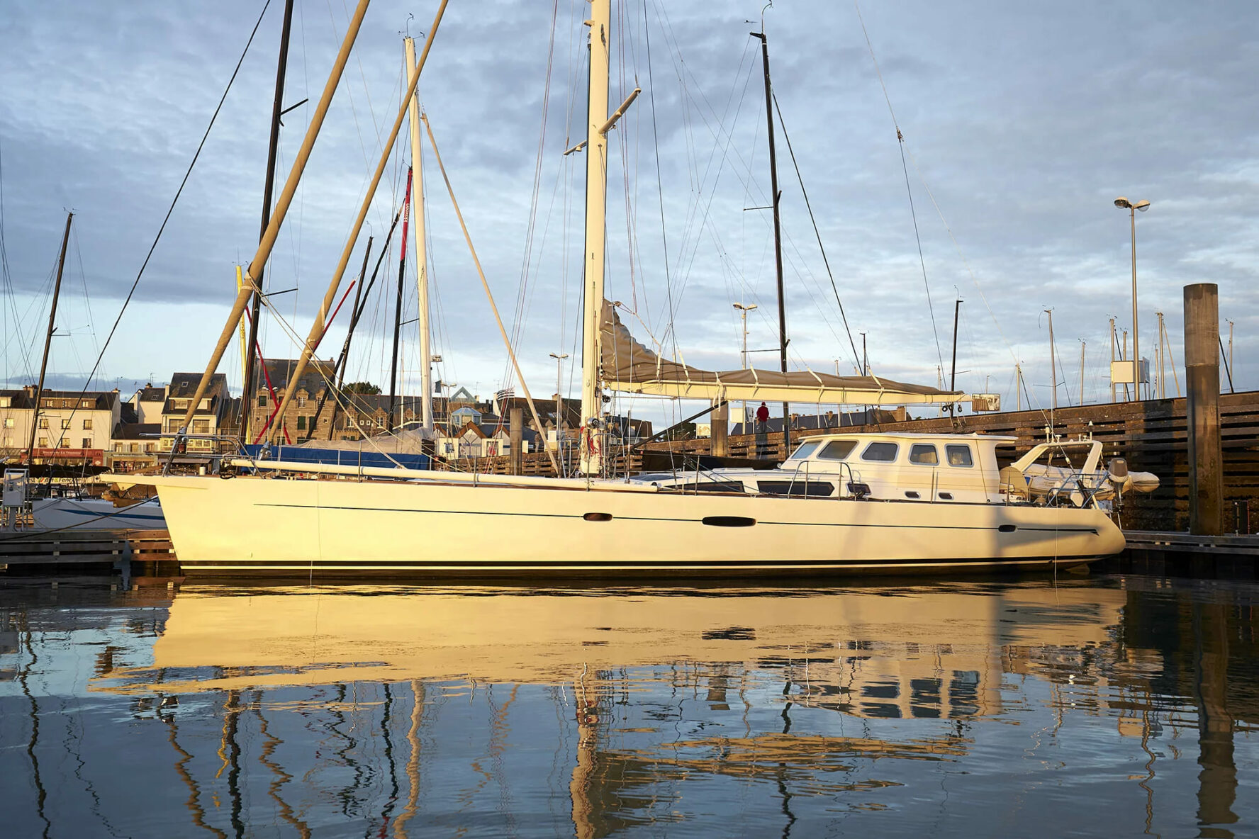 Garcia sailboat Varuna, sailing through Greenland fjords