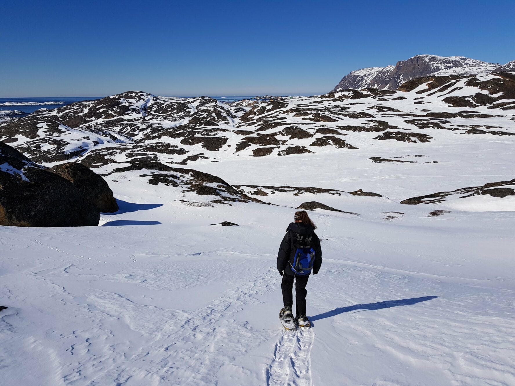 Walking on a glacier in Greenland