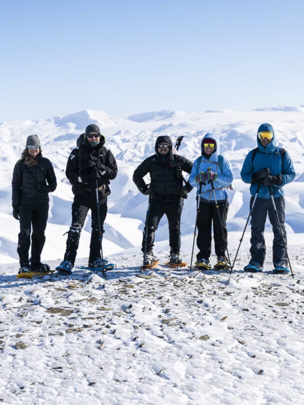 iceland winter four hikers