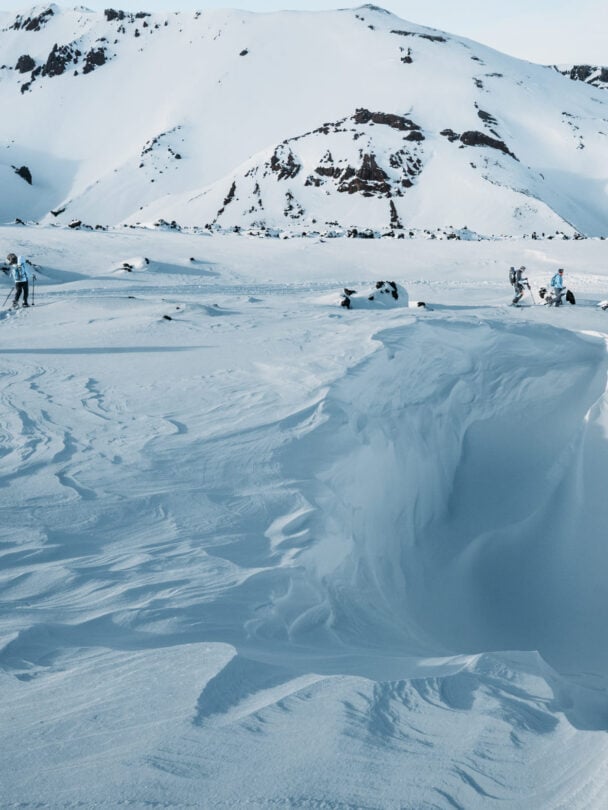 iceland winter four hikers