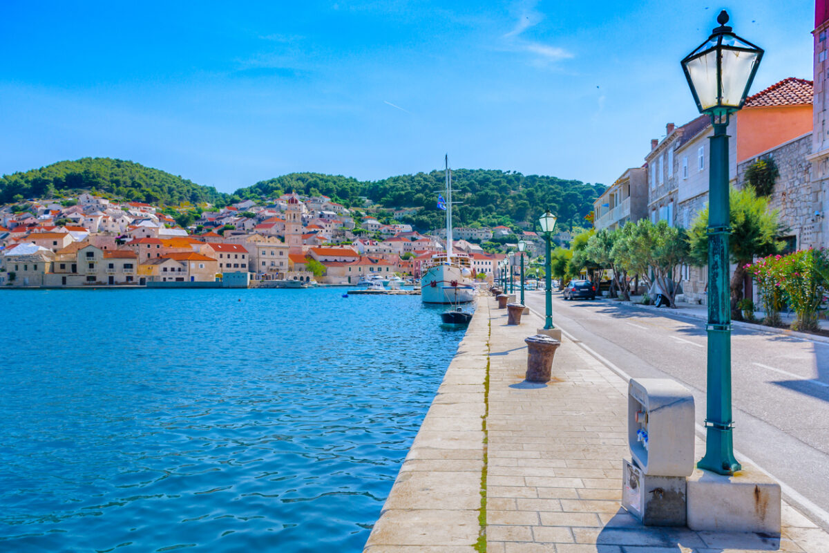 Scenic view of a town on the island of Brač