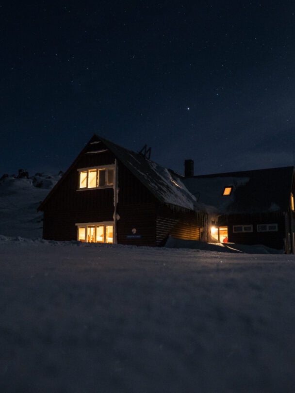 iceland winter four hikers