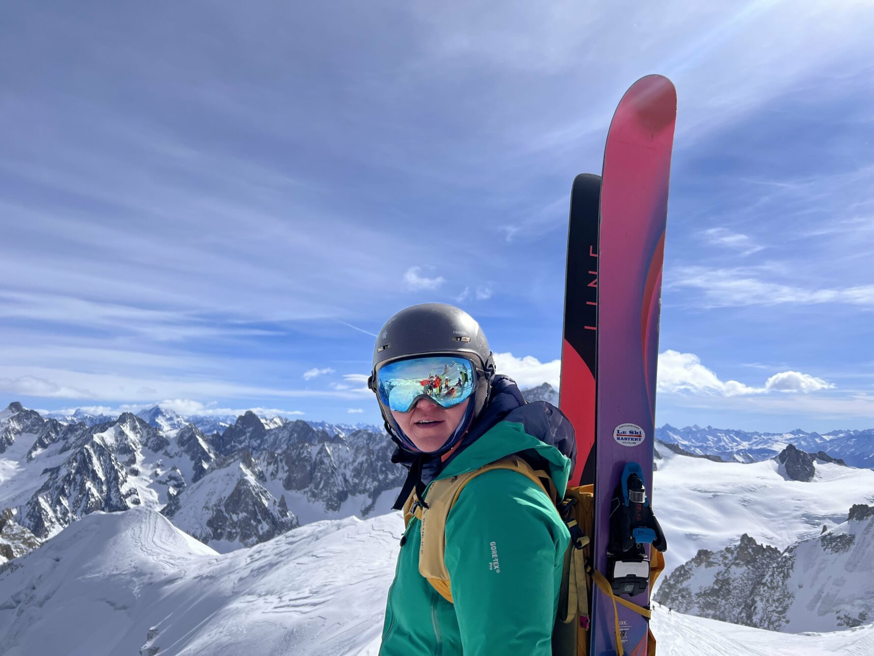 A skier posing on the snowy Chamonix slopes
