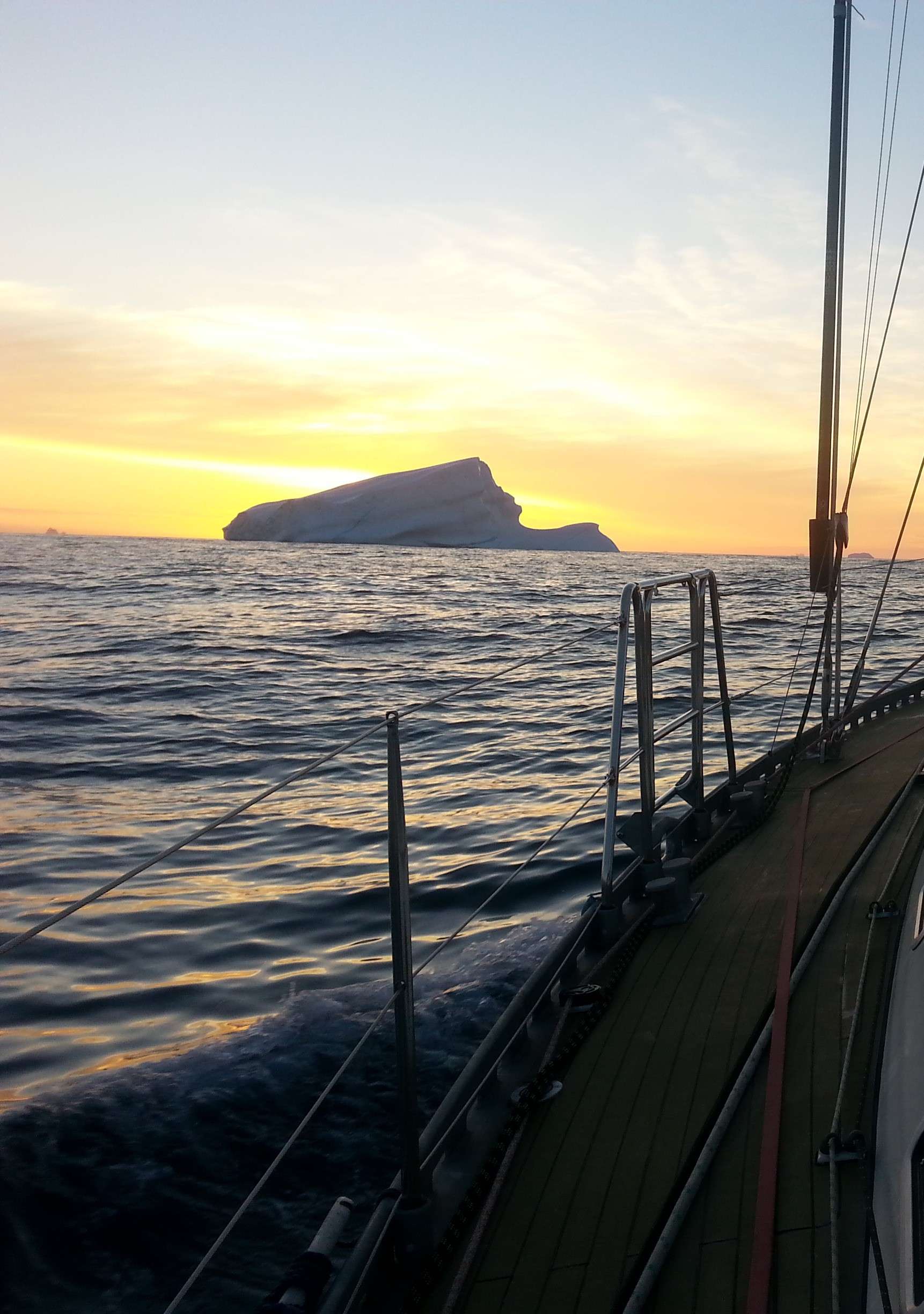 Sunset during sailing in Greenland