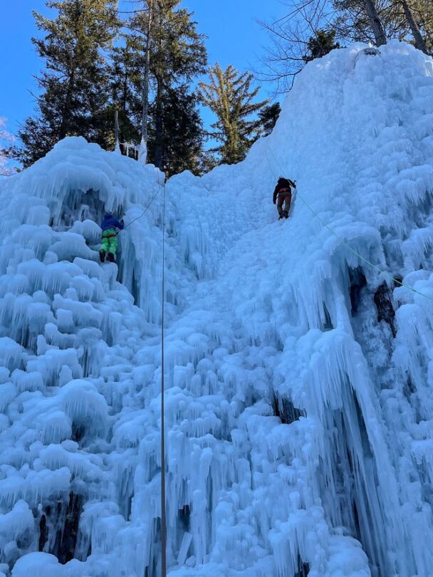 Advanced ice climbing in Kranjska Gora.
