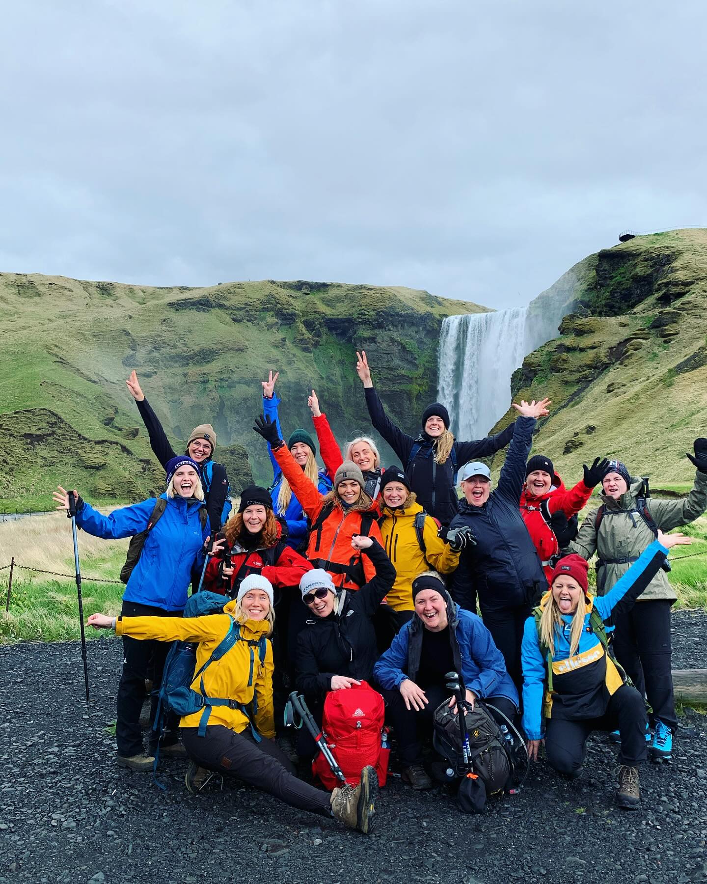 waterfall iceland women