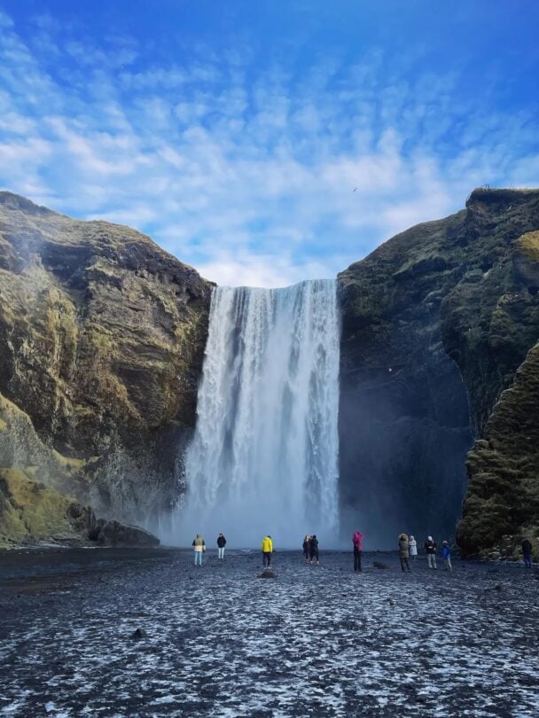 waterfall iceland women
