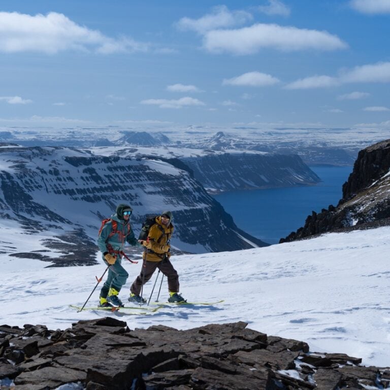 Skinning on top of a glacier