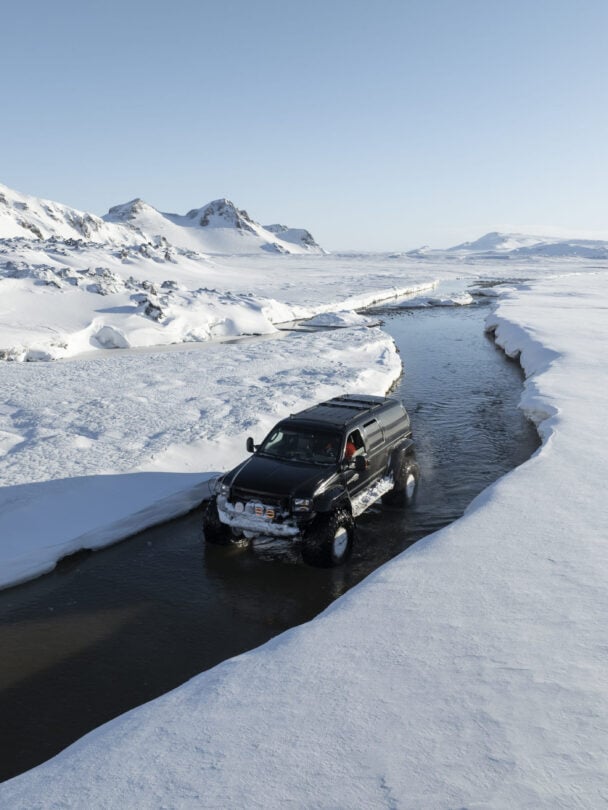iceland winter four hikers