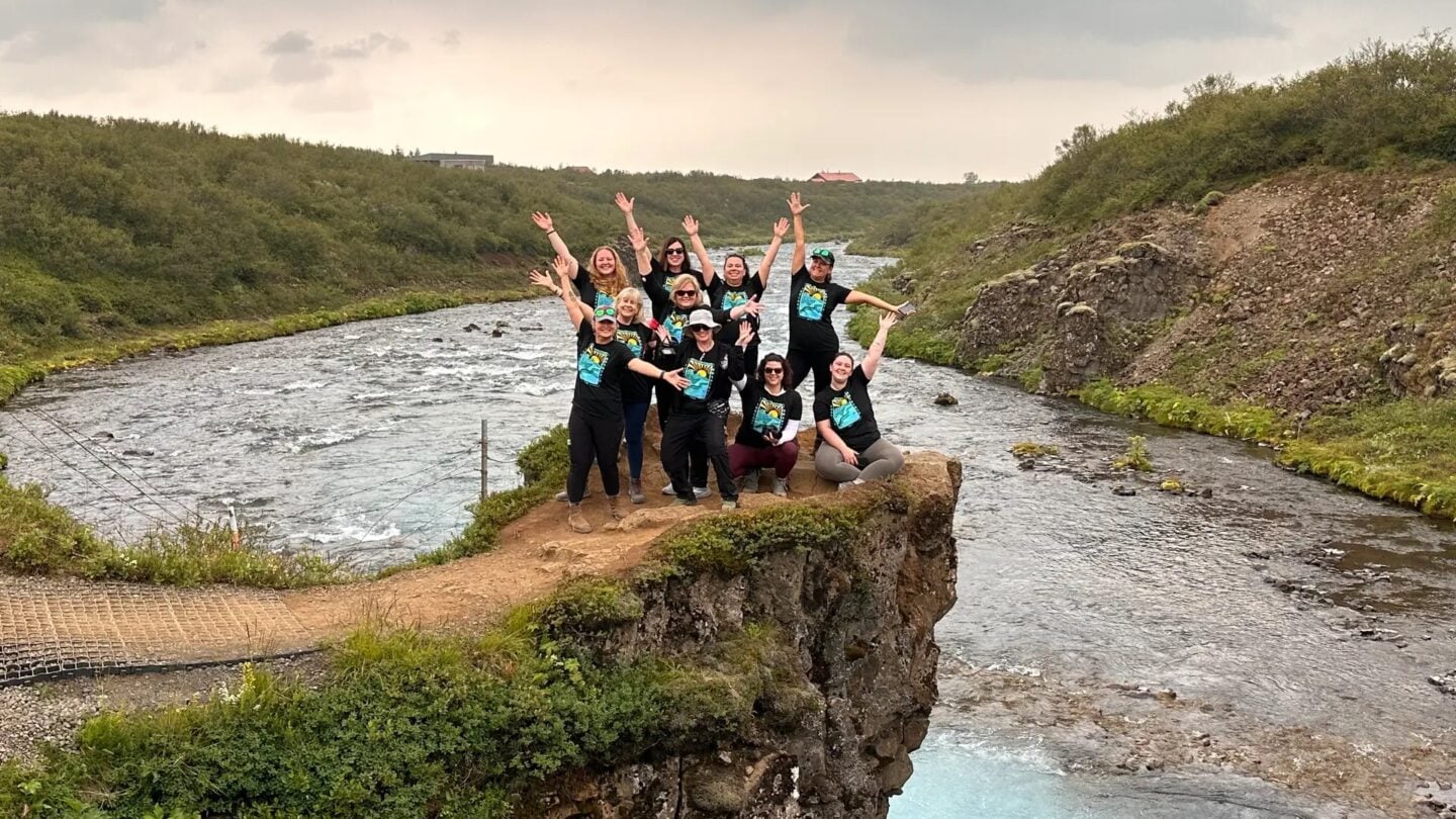 women exploring iceland