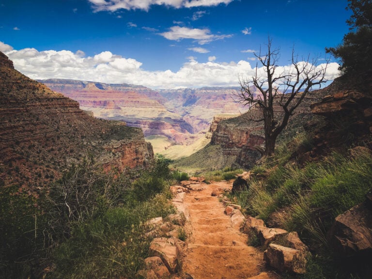 The Bright Angel Trail in the Grand Canyon.
