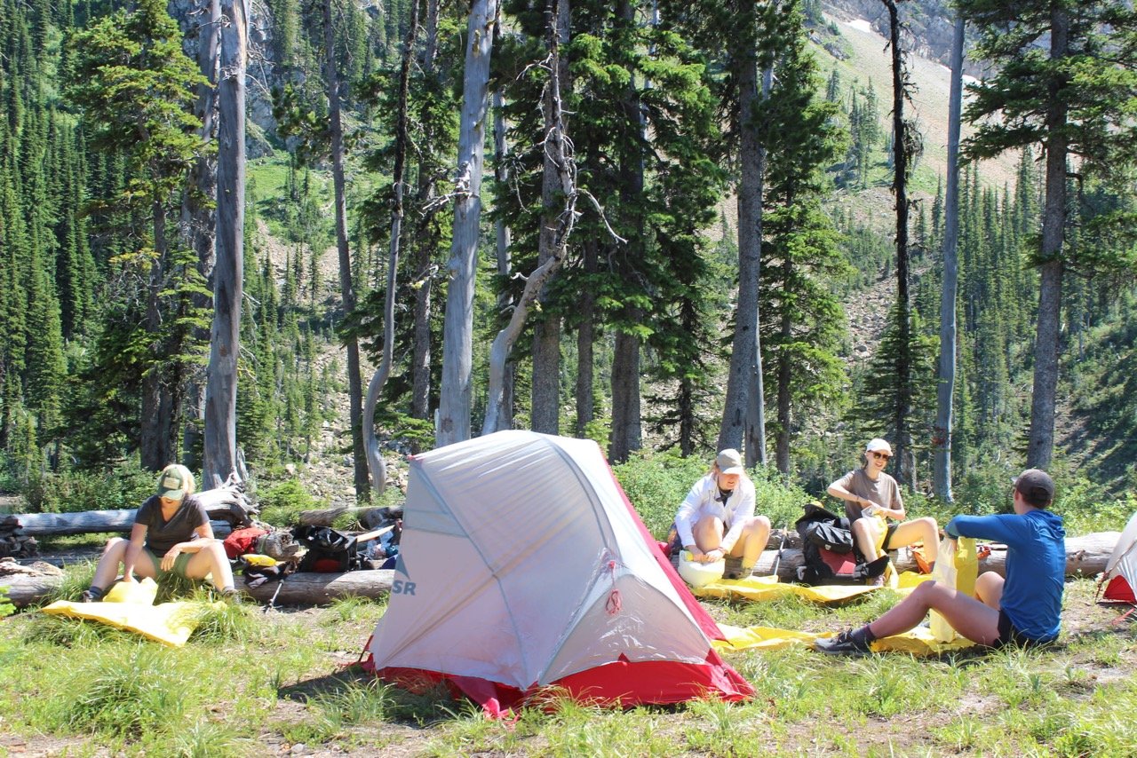Camping all women backpacking in Montana