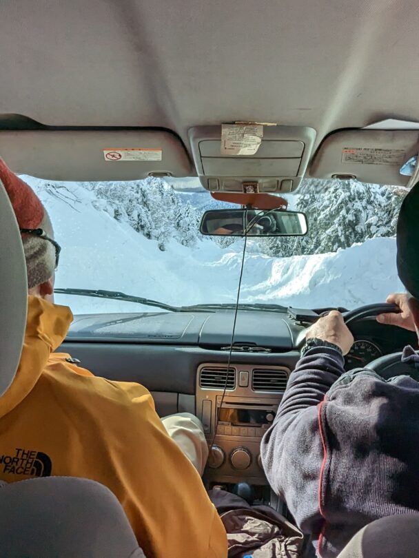 Backcountry skiing tour in Georgia.