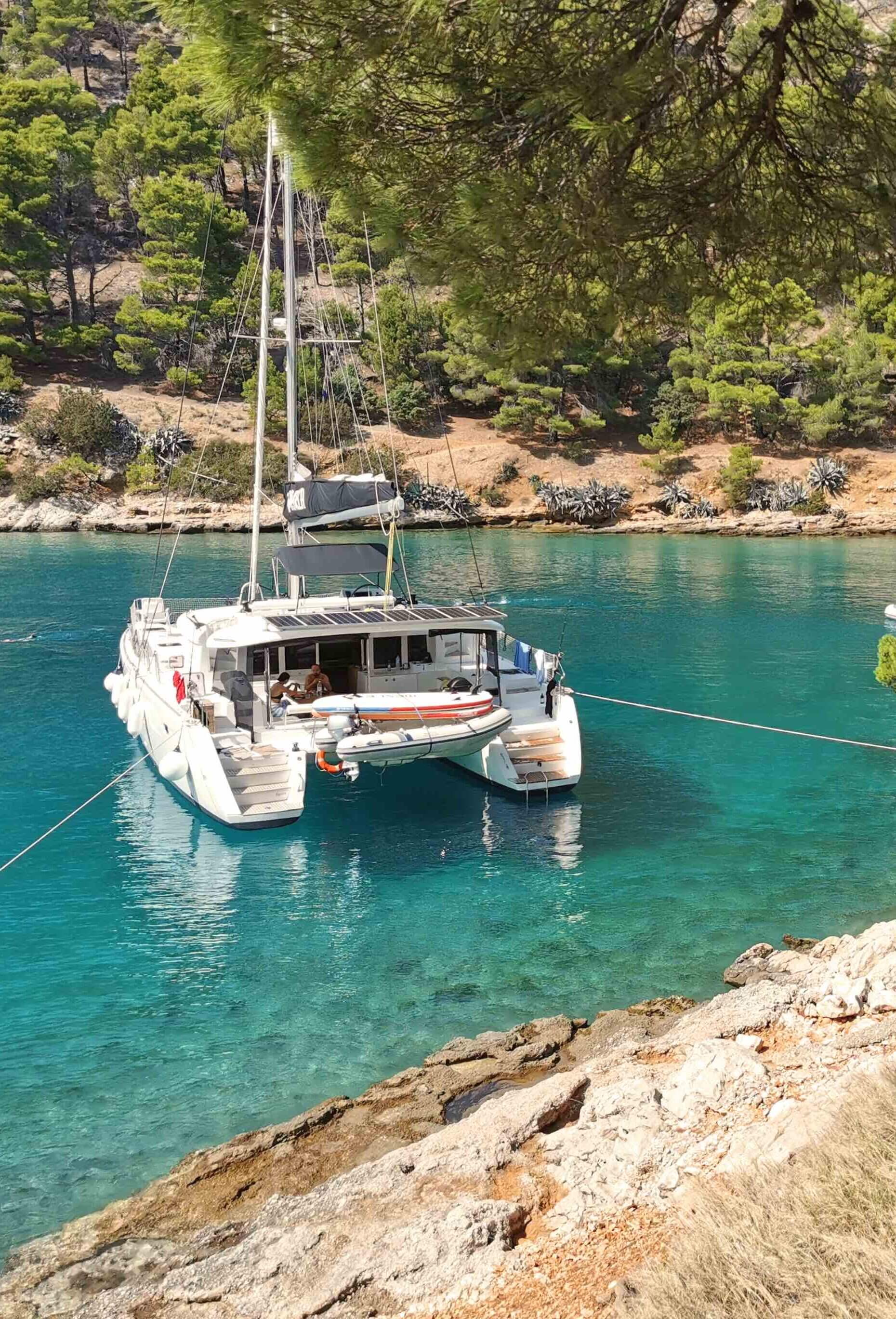 Spend your nights on a spacious and luxurious catamaran
