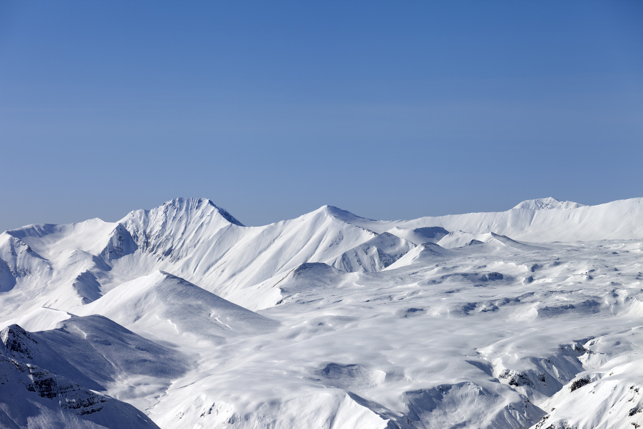 Gudauri mountains in Georgia.