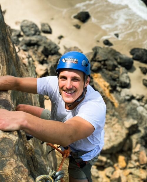 Guided rock climbing tour in Malibu.