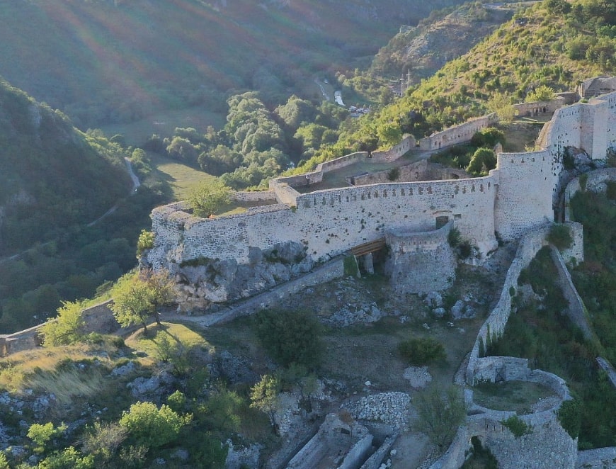 Knin fortress photographed from air